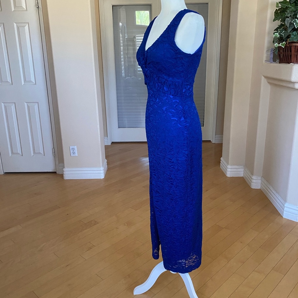 La Scala Royal Blue Lace Stretch Maxi Dress